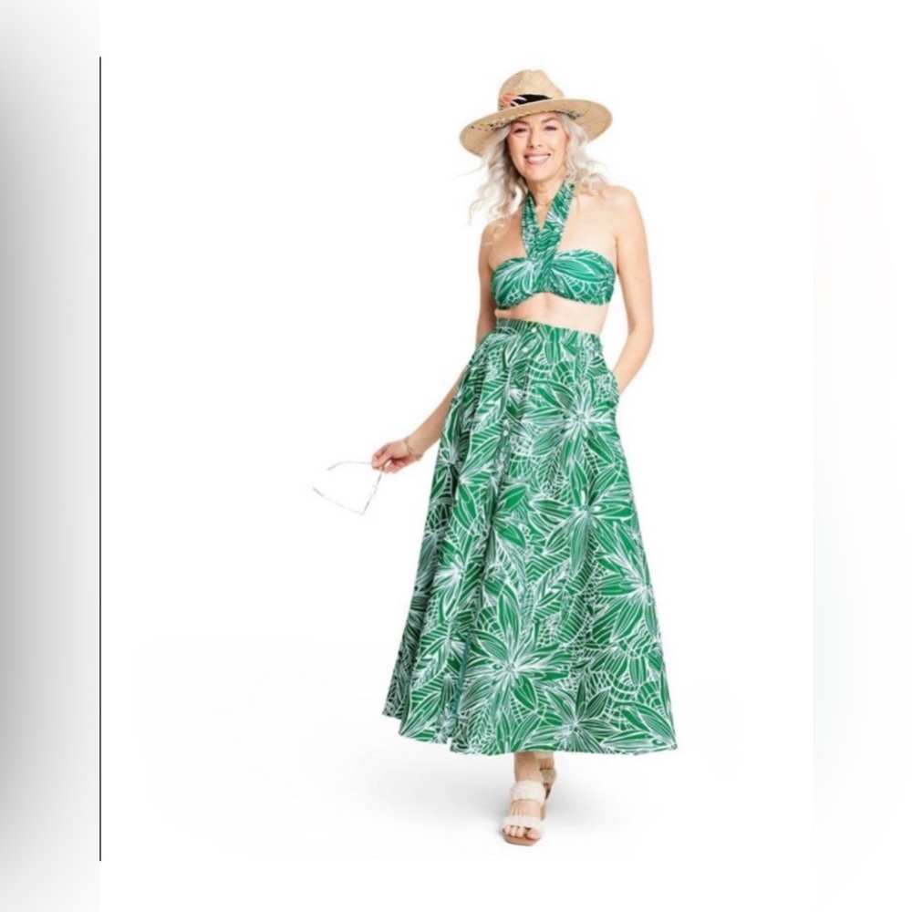Tabitha Green and White Floral Maxi Skirt size XS